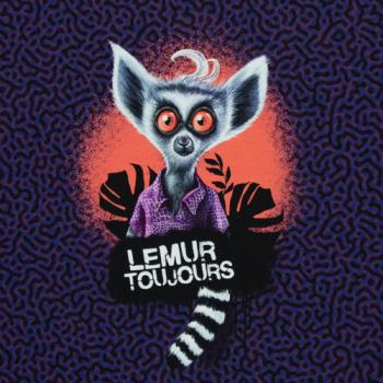 Preview: Baumwolljersey Panel Lemur Toujours ca. 85 cm by Thorsten Berger  Blau